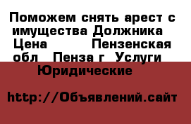 Поможем снять арест с имущества Должника › Цена ­ 100 - Пензенская обл., Пенза г. Услуги » Юридические   
